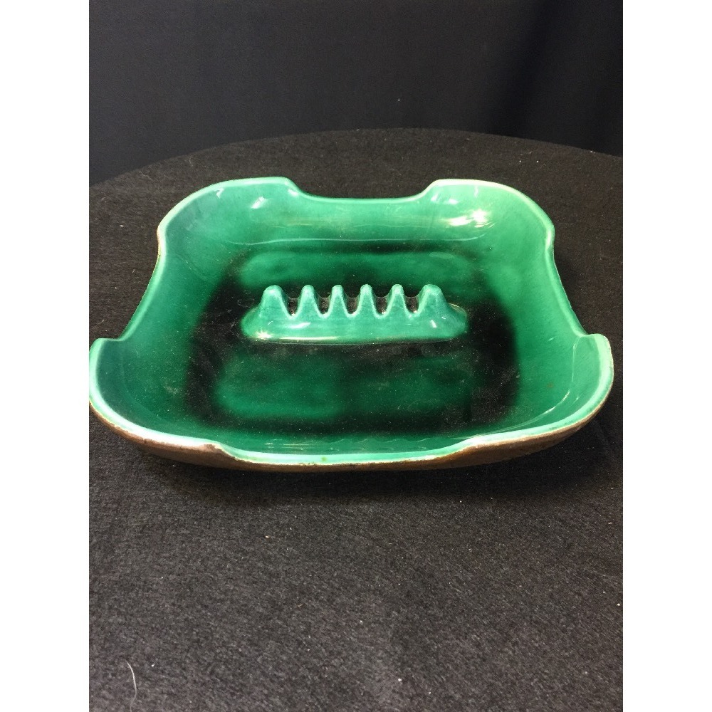 MCM Ashtray Large MADE IN AMERICA CERAMIC ART POTTERY Cigar Mancave Mid Century